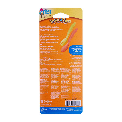 THE FIRST YEARS Take & Toss Toddler Flatware (6forks / 6spoons)